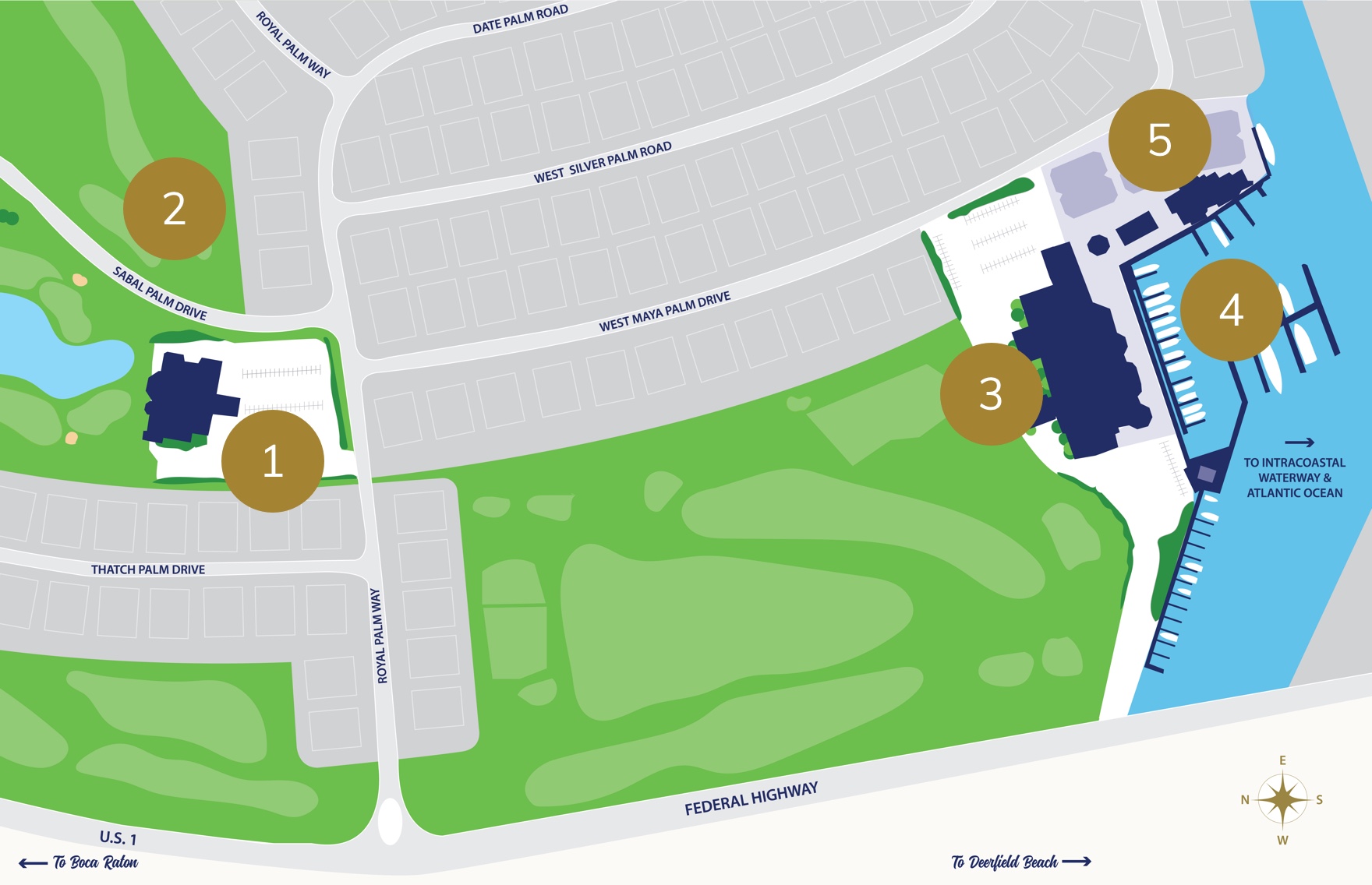 map of royal palm yacht and country club